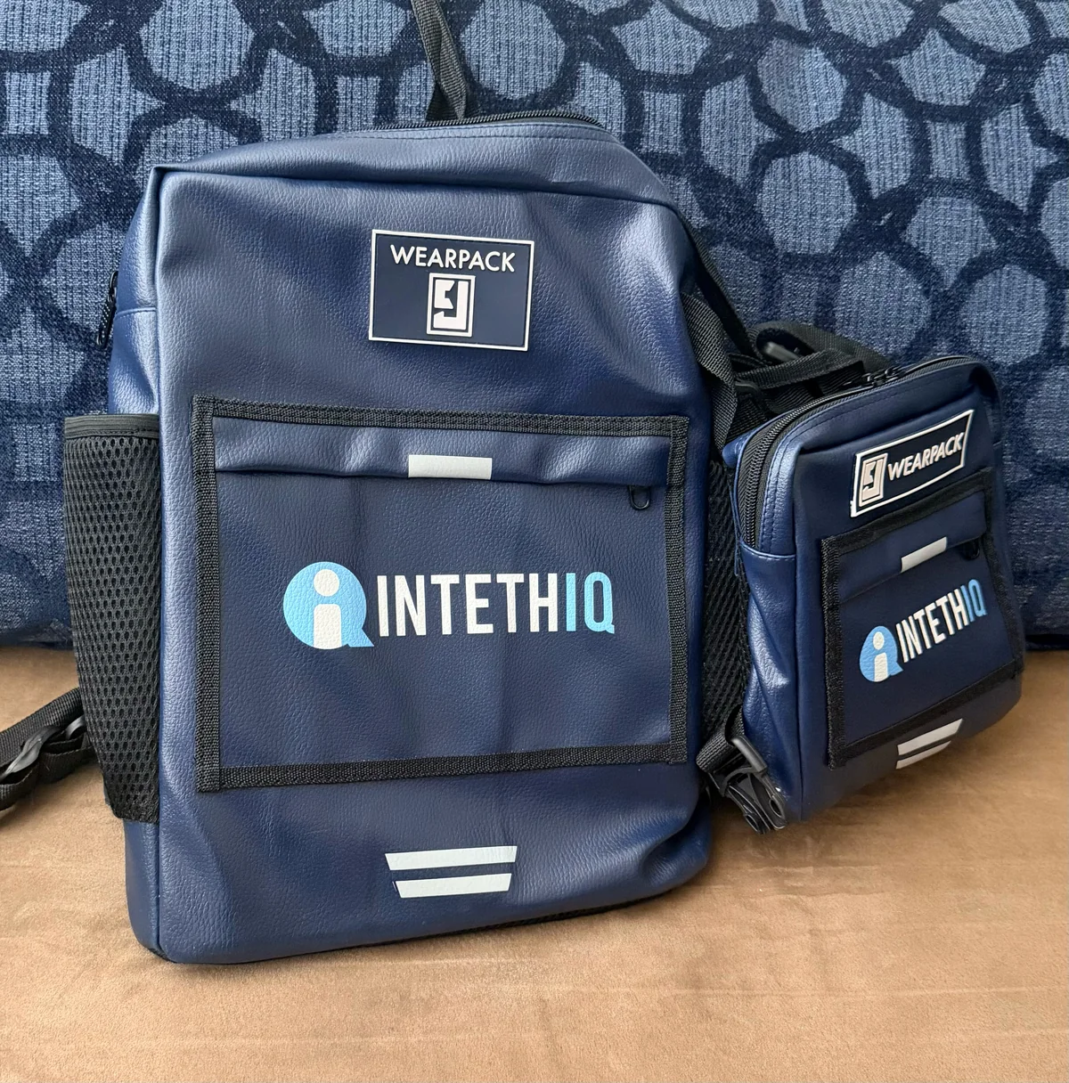 INTETHIQ branded Wearpack products showing the brand translated into a physical application.