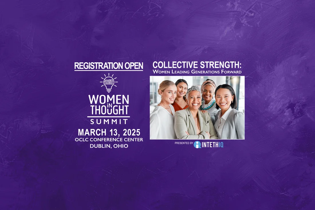 Women in Thought Summit registration creative showing the Collective Strength theme, date, location, and INTETHIQ relationship.